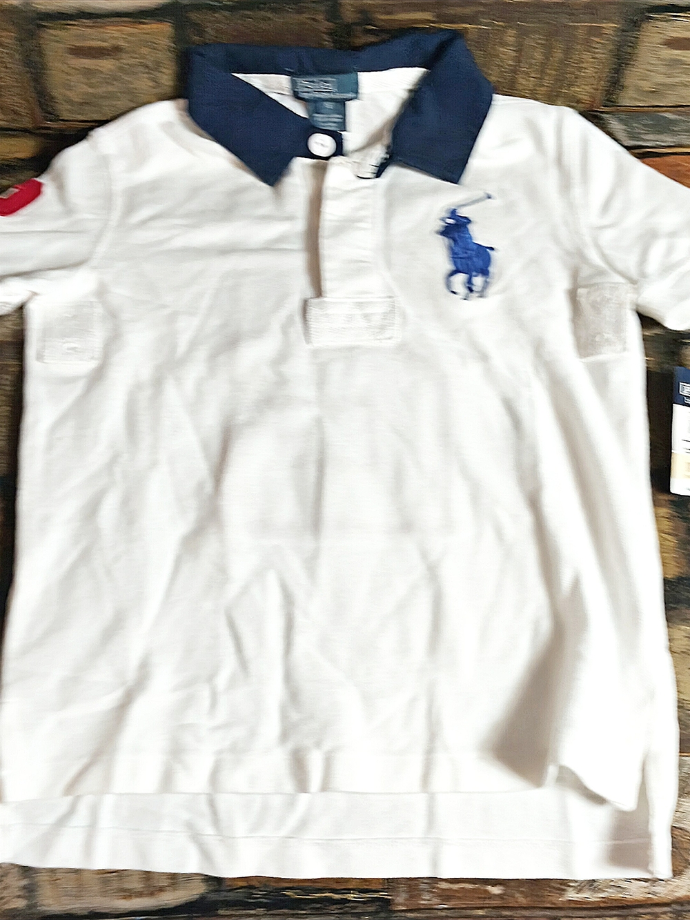 NWT Polo Ralph Lauren Boys White Big Pony Polo Shirt & Belted Shorts Set